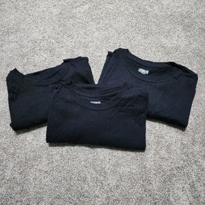 3 Black Jerzees Cotton T-Shirts XL